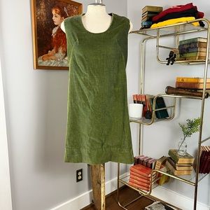 70s Olive Corduroy Dress